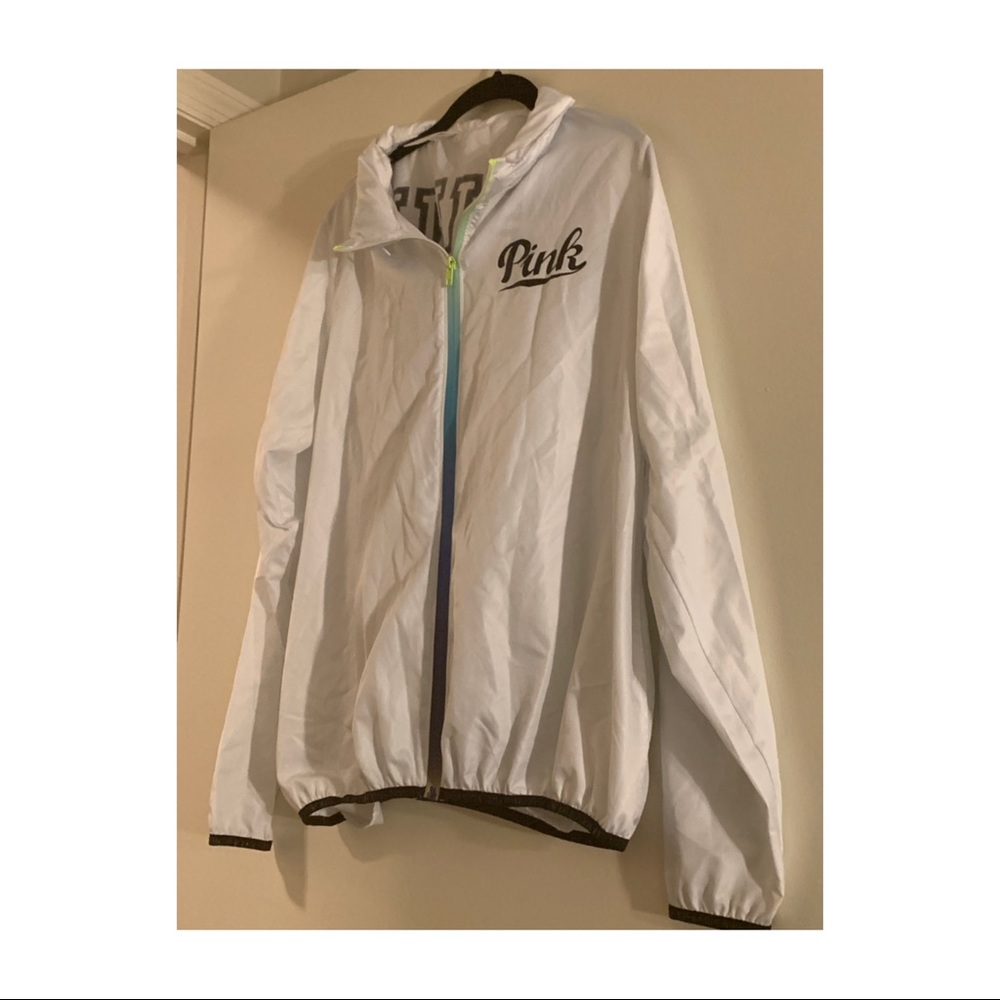 Pink brand rain jacket